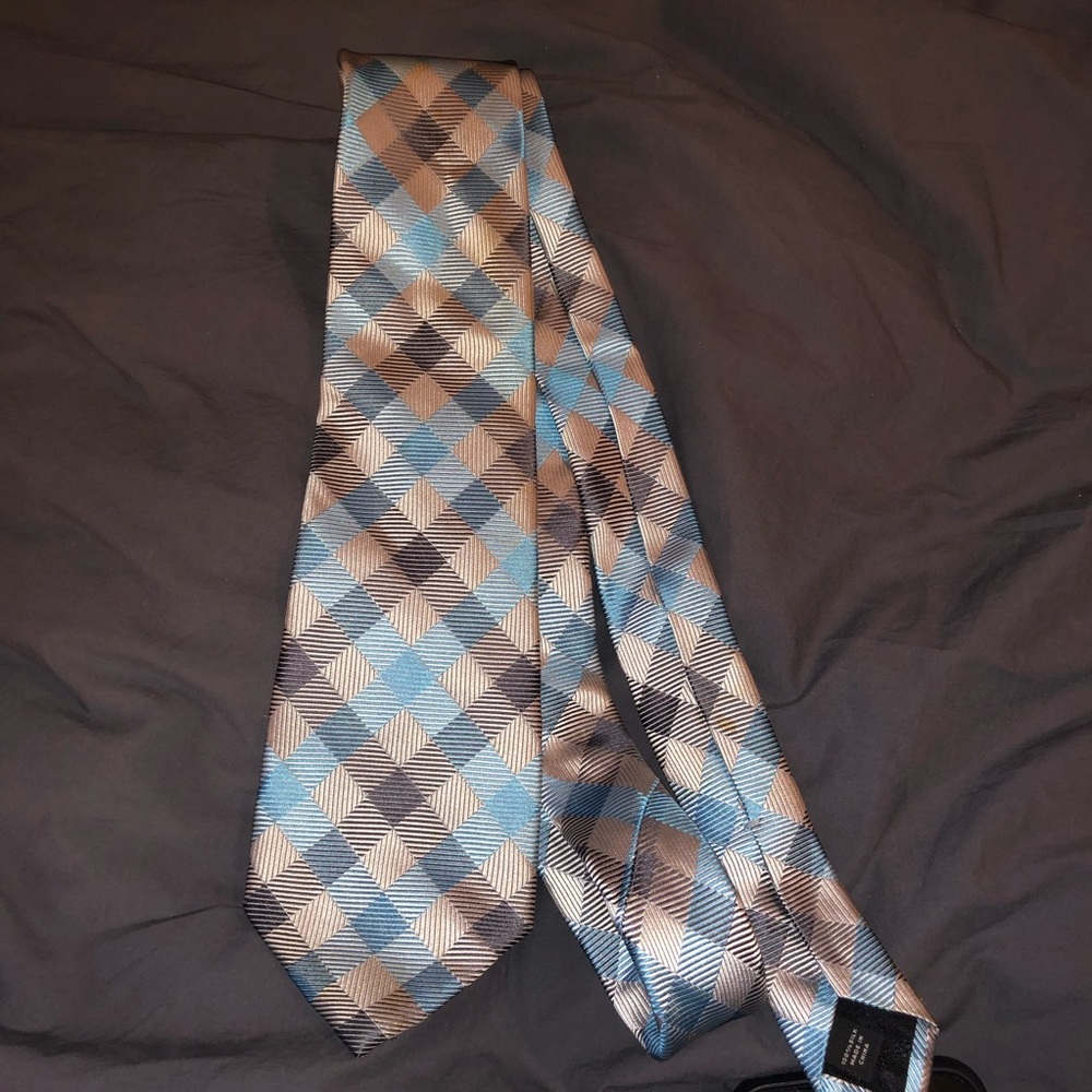 Blue and gray checkered Express tie